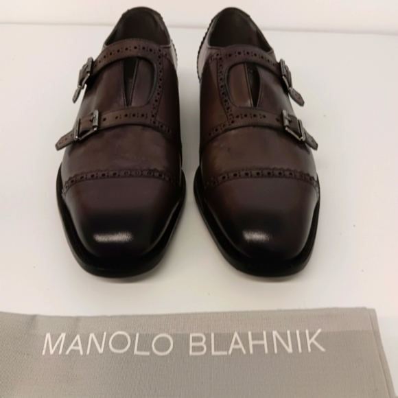 Manolo Blahnik Men's Callimaco Monkstrap Dress Shoes - EU 42.5/US9.5 - Picture 4 of 16